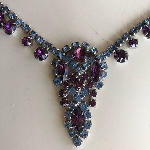 Fabulous Blue and Purple Crystal Necklace